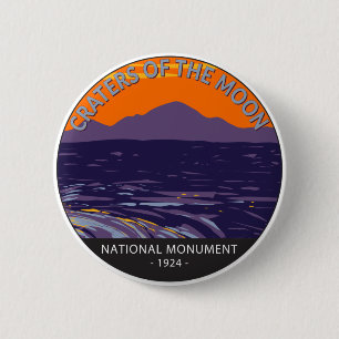 Badge Rond 5 Cm Les cratères du Monument National de la Lune Idah