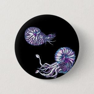 Badge Rond 5 Cm Les créatures cosmiques de la mer profonde