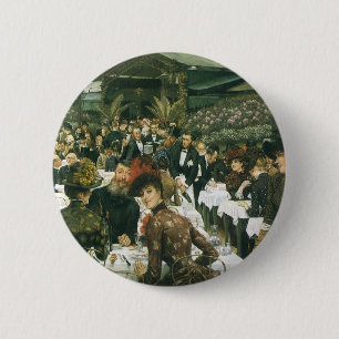 Badge Rond 5 Cm Les Dames de l'Artiste par James Tissot, Art ancie