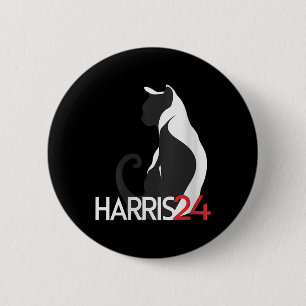 Badge Rond 5 Cm Les Dames Pour Kamala Drôle Chat 2024 Président Ka