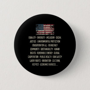 Badge Rond 5 Cm Les démocrates valorisent l'égalité la diversité l