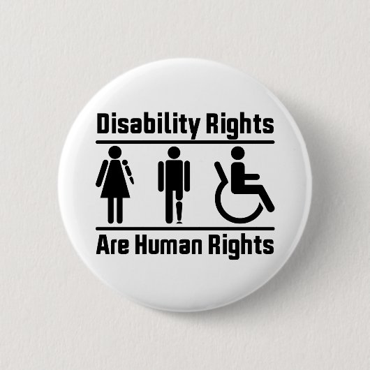 Badge Rond 5 Cm Les droits des personnes handicapées sont Carrés d (Devant)