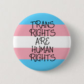 Badge Rond 5 Cm Les droits trans sont des droits humains (Devant)