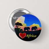 Badge Rond 5 Cm Les Éléphants À Dusk (Devant & derrière)
