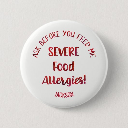 Badge Rond 5 Cm Les enfants graves d'allergies alimentaires (Devant)