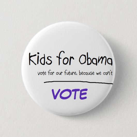 Badge Rond 5 Cm Les enfants veulent voter pour Obama (Devant)