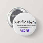 Badge Rond 5 Cm Les enfants veulent voter pour Obama (Devant & derrière)