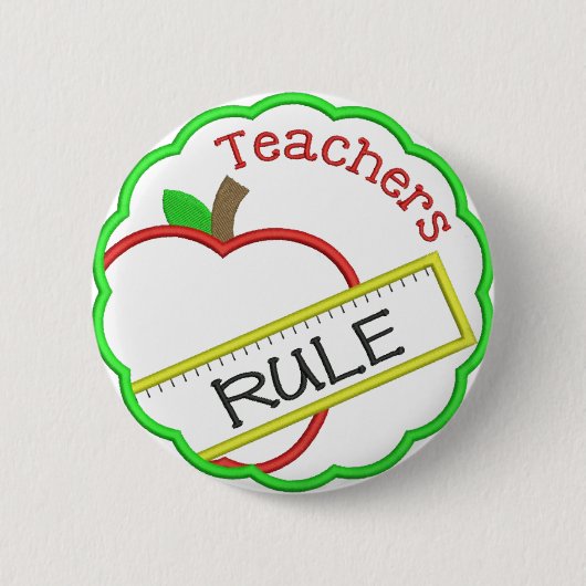 Badge Rond 5 Cm Les enseignants règnent (Devant)