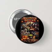 Badge Rond 5 Cm Les épouvantails d'Halloween (Devant & derrière)