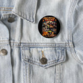 Badge Rond 5 Cm Les épouvantails d'Halloween (En situation)