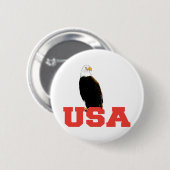 Badge Rond 5 Cm Les Etats-Unis Eagle (Devant & derrière)