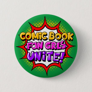Badge Rond 5 Cm Les fans de bandes dessinées s'unissent ! Bouton d