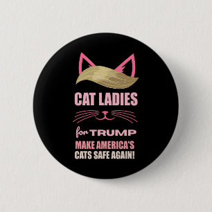 Badge Rond 5 Cm Les femmes au chat pour Trump rendent les chats am