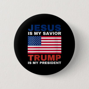 Badge Rond 5 Cm Les femmes Trump 2020 Cadeaux Jésus est mon sauveu