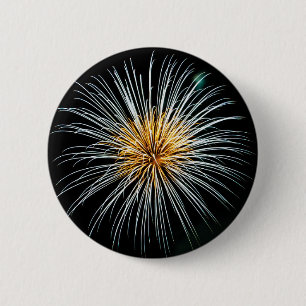 Badge Rond 5 Cm Les feux d'artifice dorés