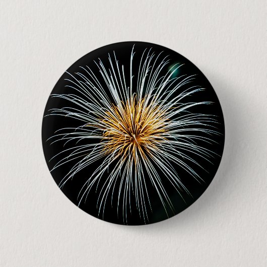 Badge Rond 5 Cm Les feux d'artifice dorés (Devant)