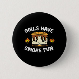 Badge Rond 5 Cm Les filles de camping ont plus de plaisir Smore Fi