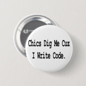 Badge Rond 5 Cm les filles me kiffent car je code (Devant & derrière)