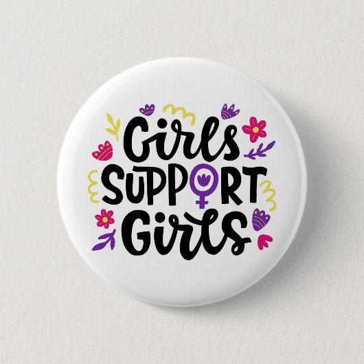 Badge Rond 5 Cm Les filles soutiennent les filles (Devant)
