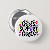 Badge Rond 5 Cm Les filles soutiennent les filles (Devant & derrière)