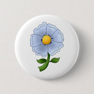 Badge Rond 5 Cm Les fleurs de la mère · Fleur bleue