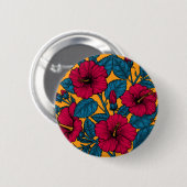 Badge Rond 5 Cm Les fleurs d'Hibiscus (Devant & derrière)