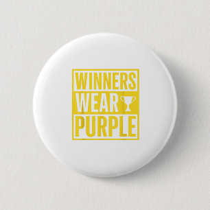 Badge Rond 5 Cm Les gagnants portent Purple School Sports Team Pri
