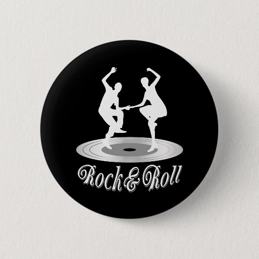 Badge Rond 5 Cm Les gens dansent Rock and roll (Devant)