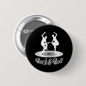 Badge Rond 5 Cm Les gens dansent Rock and roll (Devant & derrière)