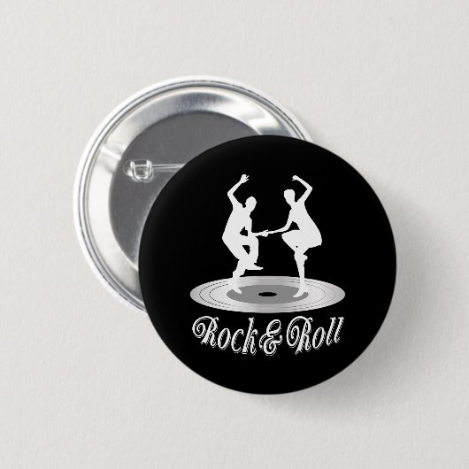 Badge Rond 5 Cm Les gens dansent Rock and roll (Devant & derrière)