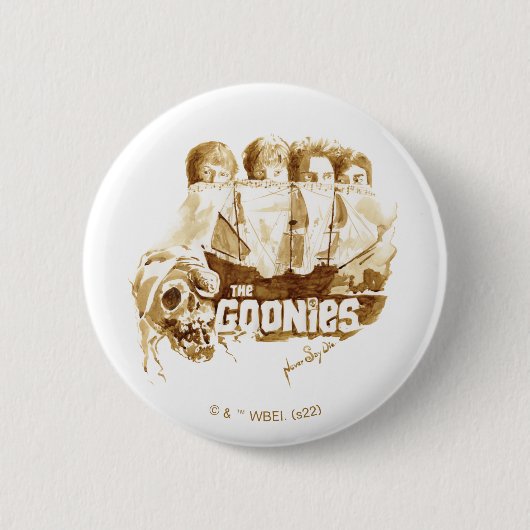 Badge Rond 5 Cm Les Goonies Pirate Ship Aquarelle Graphique (Devant)