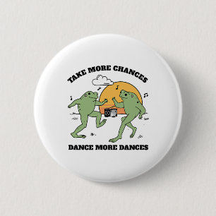 Badge Rond 5 Cm Les grenouilles dansent ensemble