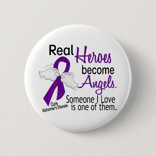 Badge Rond 5 Cm Les héros deviennent maladie d'Alzheimer d'anges (Devant)
