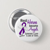 Badge Rond 5 Cm Les héros deviennent mucoviscidose d'anges (Devant & derrière)