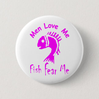 BADGE ROND 5 CM LES HOMMES M'AIMENT - LES POISSONS ME CRAIGNENT