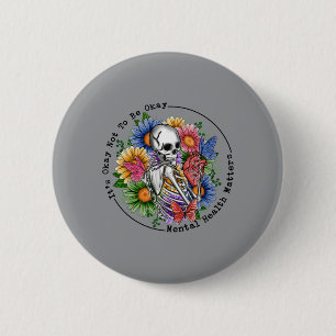 Badge Rond 5 Cm Les hommes ne doivent pas être Floral de santé men