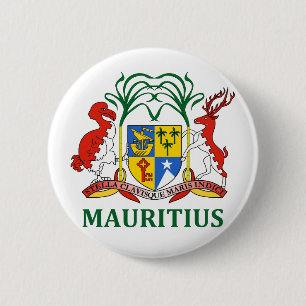 Badge Rond 5 Cm les îles Maurice - emblème/drapeau/manteau des