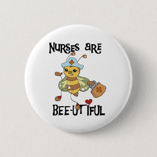 Badge Rond 5 Cm Les infirmières sont bourdon d'Abeille-utiful