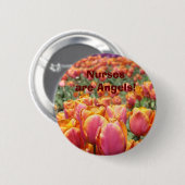 Badge Rond 5 Cm Les infirmières sont des anges ! infirmière de (Devant & derrière)