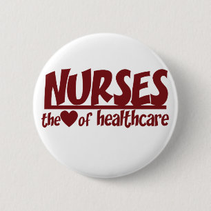 Badge Rond 5 Cm Les infirmières sont le coeur de la santé