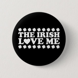 Badge Rond 5 Cm Les Irlandais m'aiment Shamrock St Patrick's Day R