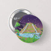 Badge Rond 5 Cm Les Jardins suspendus de Babylone (Devant & derrière)