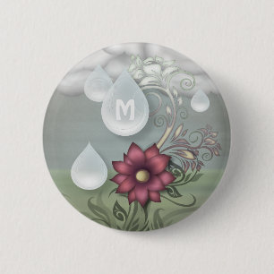 Badge Rond 5 Cm Les jolies gouttes de pluie ont personnalisé le