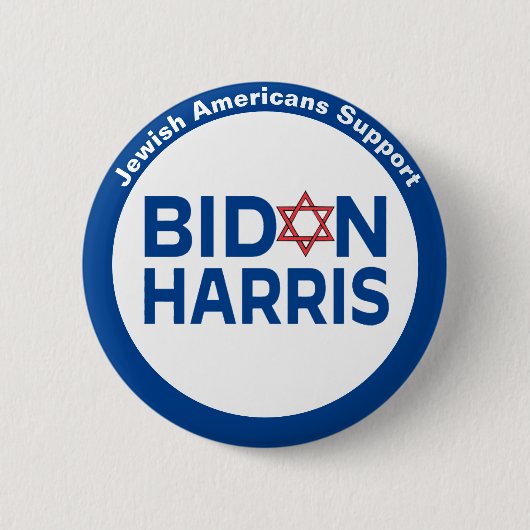 Badge Rond 5 Cm Les juifs américains soutiennent Biden Harris (Devant)
