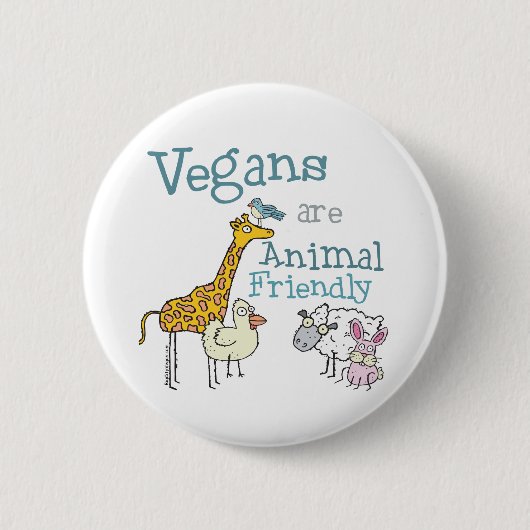 Badge Rond 5 Cm Les légumes sont amis des animaux (Devant)