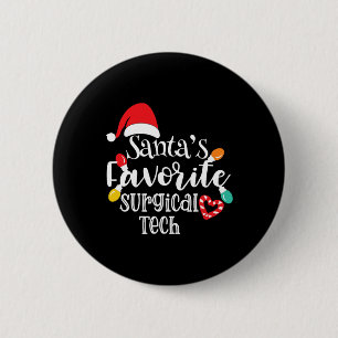 Badge Rond 5 Cm Les lumières de Noël de la tech chirurgicale préfé