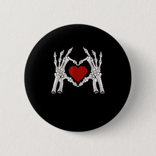 Badge Rond 5 Cm Les Mains De Squelette Forment Un Coeur Au Coeur R