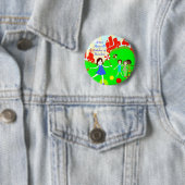 Badge Rond 5 Cm Les mamans et les enfants actifs du logo de (En situation)