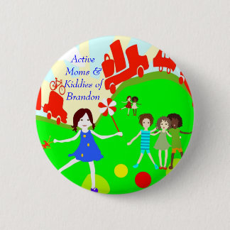 Badge Rond 5 Cm Les mamans et les enfants actifs du logo de