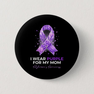 Badge Rond 5 Cm Les mamans maman portent du violet pour la maladie